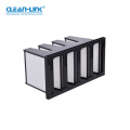 Clean-Link OEM ABS Plastic Frame V Bank Microfiber Glass Media HEPA Air Filter M6 F7 F8 F9 H11 H12 H13 Industrial Fields